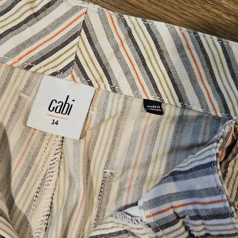 Cabi Size 14 Striped Casual Pants - Picture 5 of 10